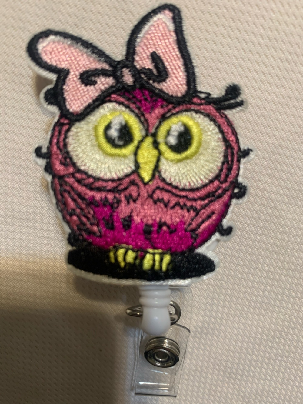 Pink Owl Badge Reel - Cute Retractable ID Holder so cute.
